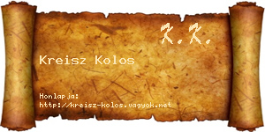 Kreisz Kolos névjegykártya